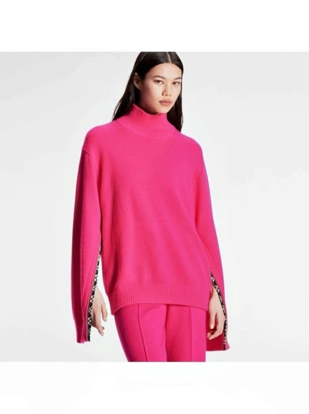 Louis Vuitton Cashmere Pullover Pink Turtleneck Sweater Size Medium